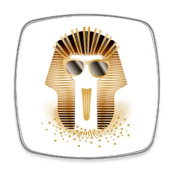 Cool Pharaoh with Sunglasses – Funny Motif - Square fridge magnet - white - Front