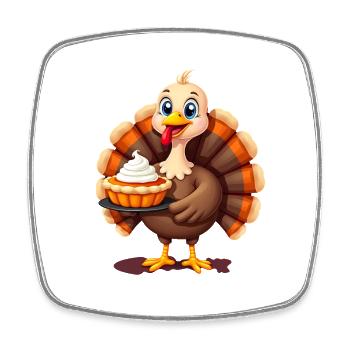 Thanksgiving Lustiger Thanksgiving Truthahn - Viereckiger Kühlschrankmagnet - Weiß - Vorne