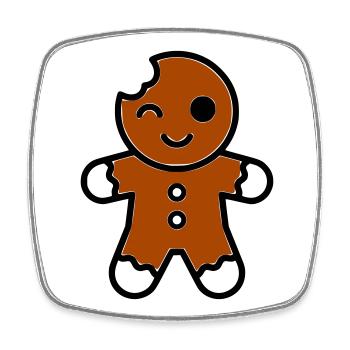 Funny bitten gingerbread man christmas - Square fridge magnet - white - Front