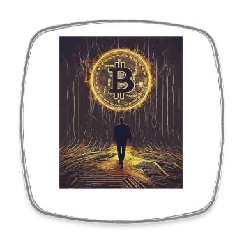 Bitcoin Portal - Le chemin de l’éclaireur crypto - Magnet carré - blanc - Devant