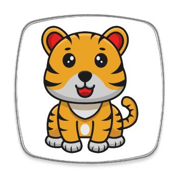 Tiger cartoon - Square fridge magnet - white - Front