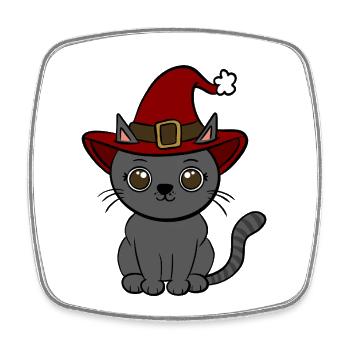 Noël chat - Magnet carré - blanc - Devant