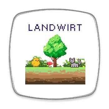 Landwirt Pixelwelt Ländliche Szene - Viereckiger Kühlschrankmagnet - Weiß - Vorne
