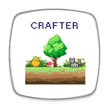 Aventure en forêt de Pixel Crafter - Magnet carré - blanc - Devant