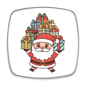Weihnachtsmann Nikolaus - Viereckiger Kühlschrankmagnet - Weiß - Vorne