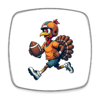 Thanksgiving Football Truthahn - Viereckiger Kühlschrankmagnet - Weiß - Vorne