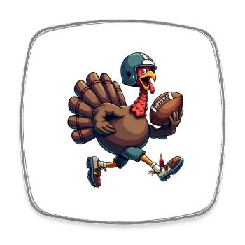 Thanksgiving Football Truthahn - Viereckiger Kühlschrankmagnet - Weiß - Vorne