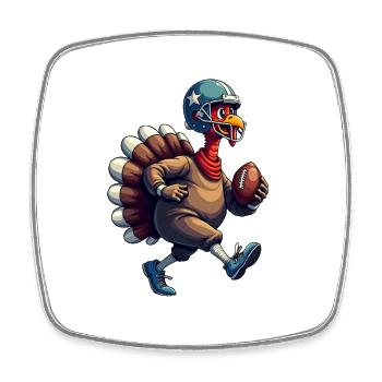 Thanksgiving Football Truthahn - Viereckiger Kühlschrankmagnet - Weiß - Vorne