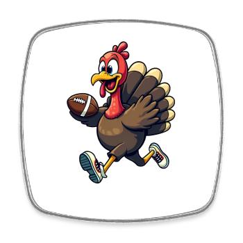 Thanksgiving Football Truthahn - Viereckiger Kühlschrankmagnet - Weiß - Vorne