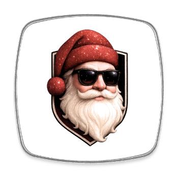 STAR SANTA — Red Glitter MAX Glitzer Nikolaus - Viereckiger Kühlschrankmagnet - Weiß - Vorne