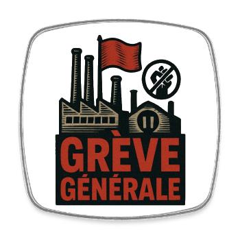 Generalstreik - Viereckiger Kühlschrankmagnet - Weiß - Vorne