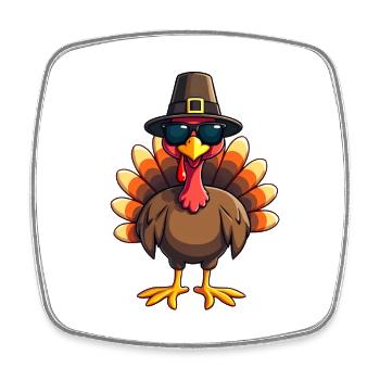 Thanksgiving Lustiger Thanksgiving Truthahn - Viereckiger Kühlschrankmagnet - Weiß - Vorne