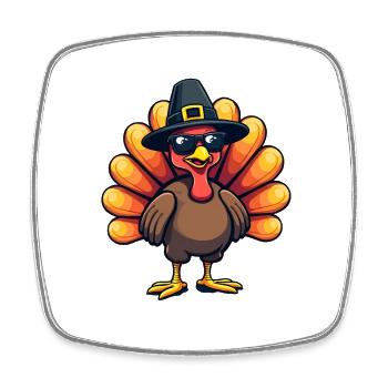Thanksgiving Lustiger Thanksgiving Truthahn - Viereckiger Kühlschrankmagnet - Weiß - Vorne
