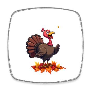 Thanksgiving Lustiger Thanksgiving Truthahn - Viereckiger Kühlschrankmagnet - Weiß - Vorne