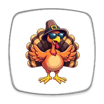 Thanksgiving Lustiger Thanksgiving Truthahn - Viereckiger Kühlschrankmagnet - Weiß - Vorne