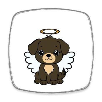 Dog with wings - Square fridge magnet - white - Front