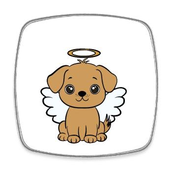 Chien avec halo - Magnet carré - blanc - Devant