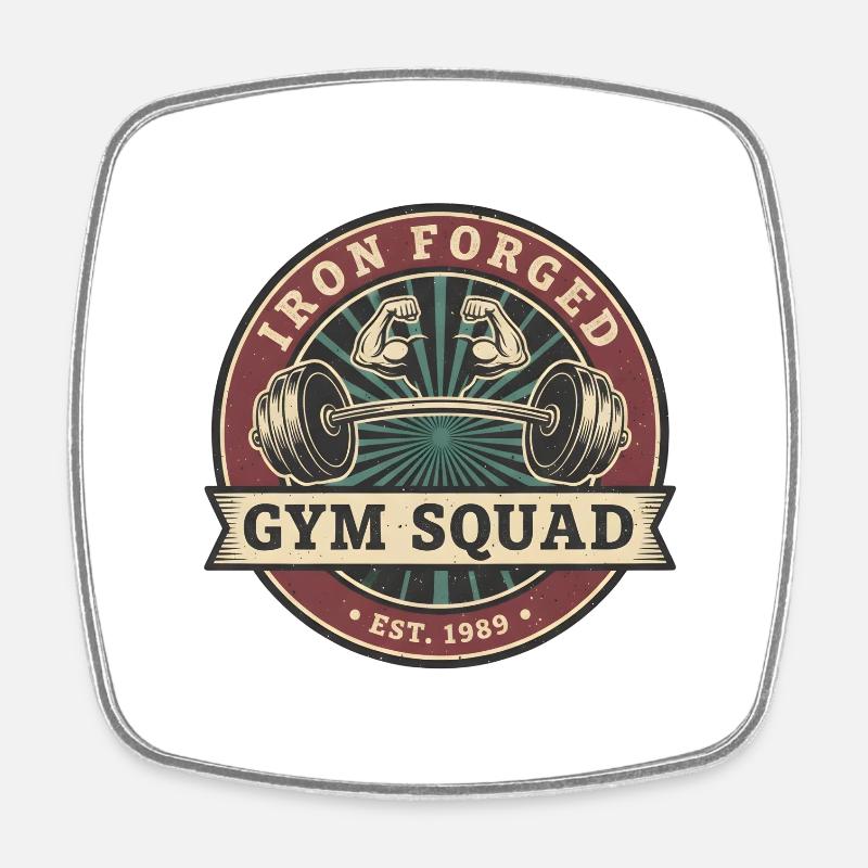 Gym Squad - Square fridge magnet - white