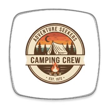Camping Crew Adventure - Square fridge magnet - white - Front