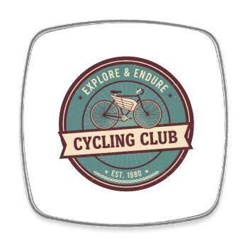 Cycling Club Vintage: Explore & Persevere - Square fridge magnet - white - Front