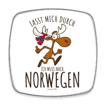 Let me through, I have to go to Norway - Square fridge magnet - white - Front