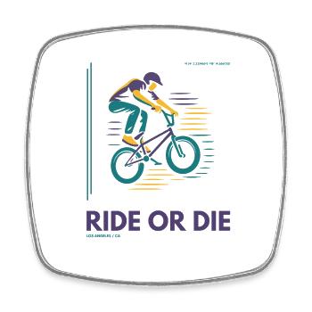 Ride or Die BMX Shirt | Streetwear Design - Viereckiger Kühlschrankmagnet - Weiß - Vorne
