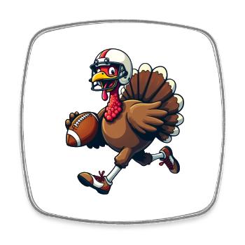 Thanksgiving Football Truthahn - Viereckiger Kühlschrankmagnet - Weiß - Vorne