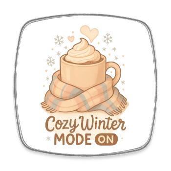 Cozy Winter Mode – Gemütliches Winter Kakao Design - Viereckiger Kühlschrankmagnet - Weiß - Vorne