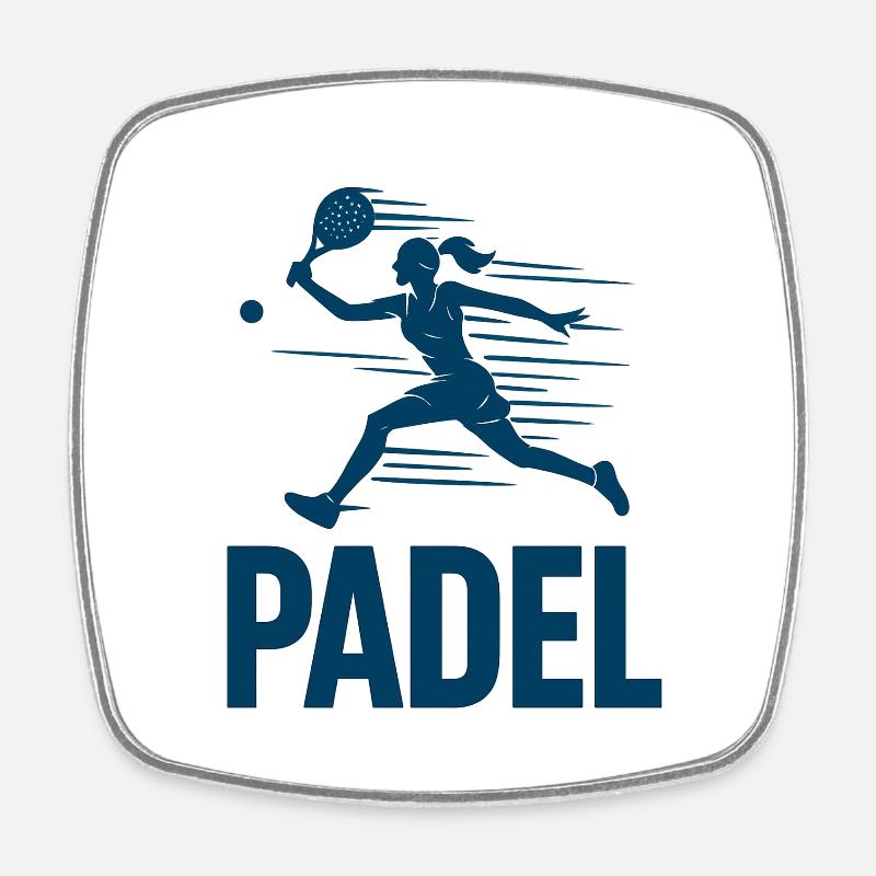 Padel Sprinter Silhouette - Square fridge magnet - white