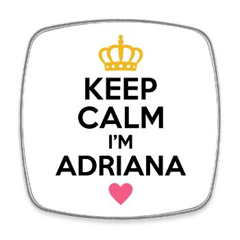 Reste calme Adriana Heart - Magnet carré - blanc - Devant