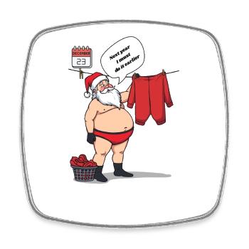 Le Père Noël fait la lessive - Magnet carré - blanc - Devant