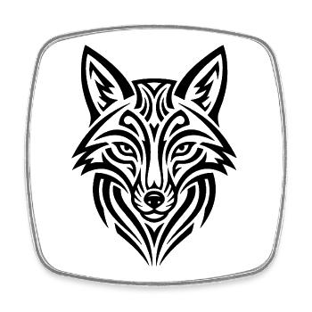Renard intelligent – un design animalier élégant - Magnet carré - blanc - Devant