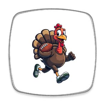 Thanksgiving Football Truthahn - Viereckiger Kühlschrankmagnet - Weiß - Vorne