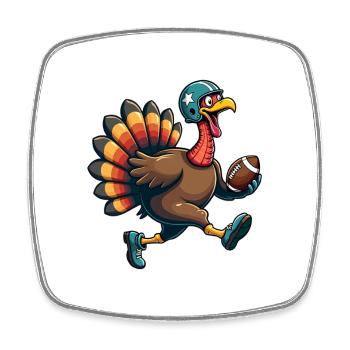 Thanksgiving Football Truthahn - Viereckiger Kühlschrankmagnet - Weiß - Vorne