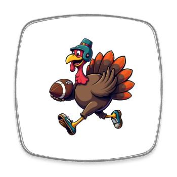 Thanksgiving Football Truthahn - Viereckiger Kühlschrankmagnet - Weiß - Vorne