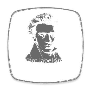 Identité vs Étiquette Kierkegaard Portrait - Magnet carré - blanc - Devant