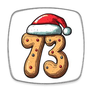 73 Number Cookie Christmas - Square fridge magnet - white - Front