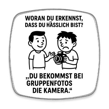 gruppenfoto hässlich witz lustig - Viereckiger Kühlschrankmagnet - Weiß - Vorne
