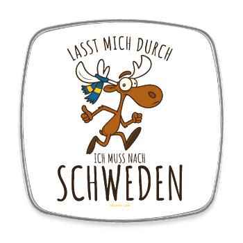 Let me through, I have to go to Sweden - Square fridge magnet - white - Front