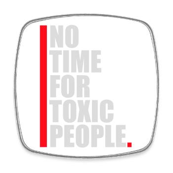 No Time Toxic People Boundaries Self Care Saying - Square fridge magnet - white - Front