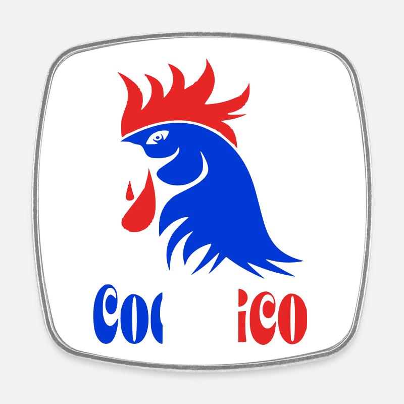 Coq bleu blanc rouge  - Magnet carré - blanc