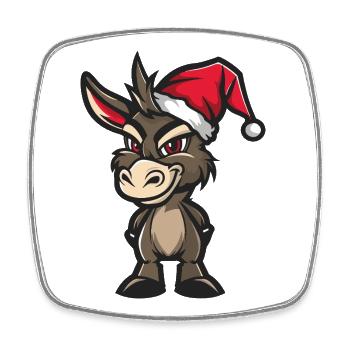 Esel Weihnachten - Viereckiger Kühlschrankmagnet - Weiß - Vorne