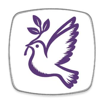 Lila Taube Emblem Olivenzweig - Viereckiger Kühlschrankmagnet - Weiß - Vorne
