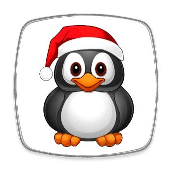 Noël pingouin - Magnet carré - blanc - Devant