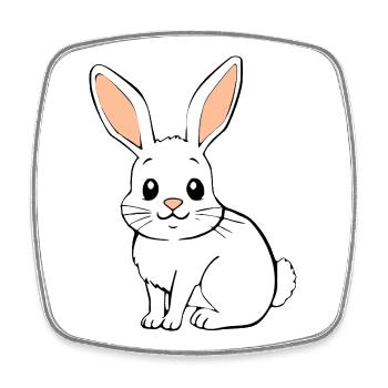 Bunny Rabbit T-shirt Gift - Square fridge magnet - white - Front
