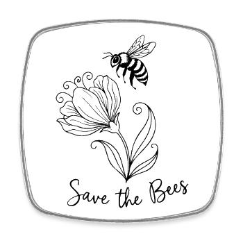 Sauvez les abeilles - Magnet carré - blanc - Devant