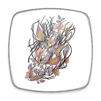 Florale Netze der Ranunkeln - Viereckiger Kühlschrankmagnet - Weiß - Vorne