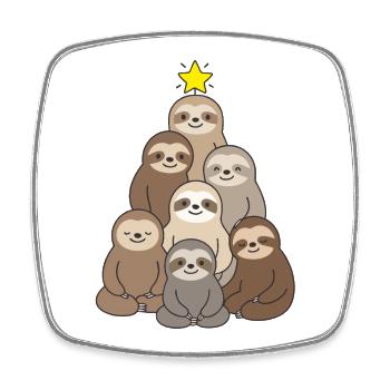 Süßer Faultier-Christbaum Weihnachten cutest - Viereckiger Kühlschrankmagnet - Weiß - Vorne