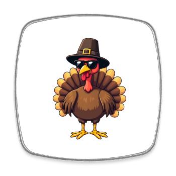 Thanksgiving Drôle Dinde de Thanksgiving - Magnet carré - blanc - Devant