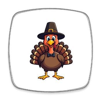 Thanksgiving Lustiger Thanksgiving Truthahn - Viereckiger Kühlschrankmagnet - Weiß - Vorne